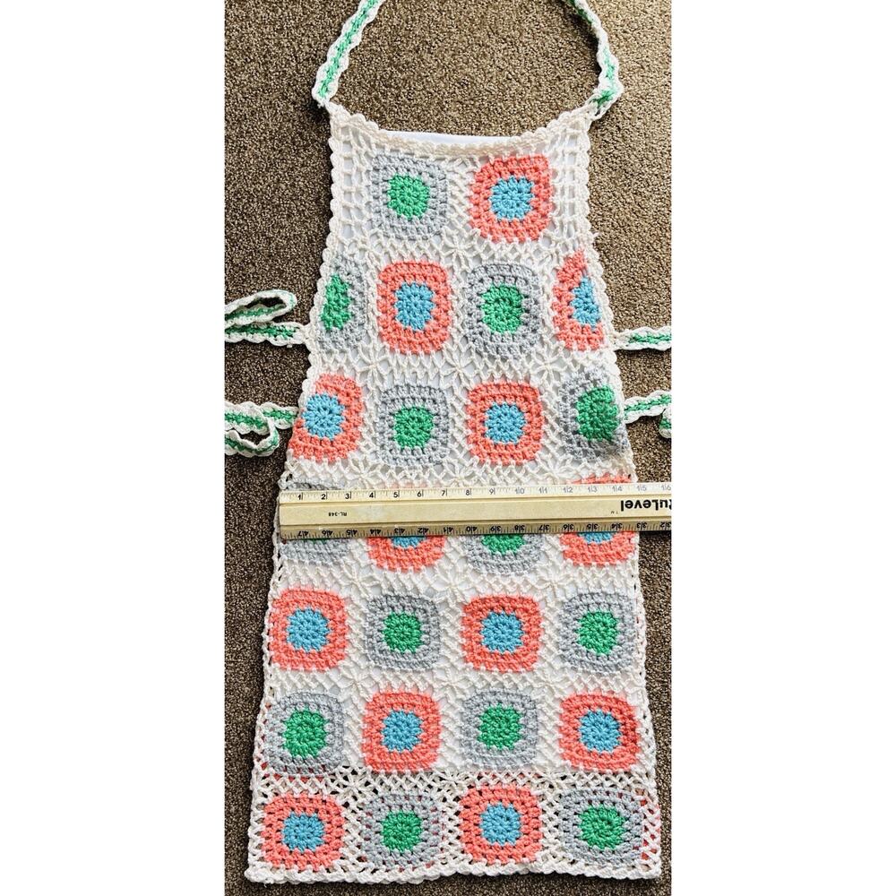 Pink Lily Crochet Mini Dress Womens M Multicolor Granny Square Boho - Picture 10 of 10